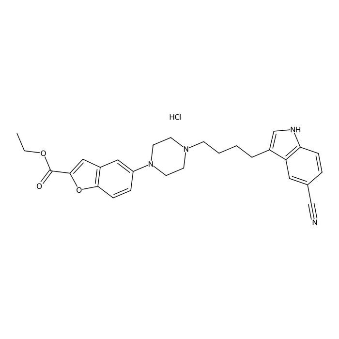 Vilazodone impurity II (ethyl 5-(4-(4-(5-cyano-1H-indol-3-yl)butyl)piperazin-1-yl)benzofuran-2-carboxylate hydrochloride)