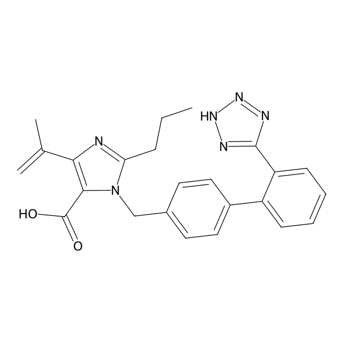 Dehydro Olmesartan-(synonym: 4-(1-Methylethenyl)-2-propyl-1-[[2'-(2H-tetrazol-5-yl)[1,1'-biphenyl]-4-yl]methyl]-1H-imidazole-5-carboxylic Acid;)