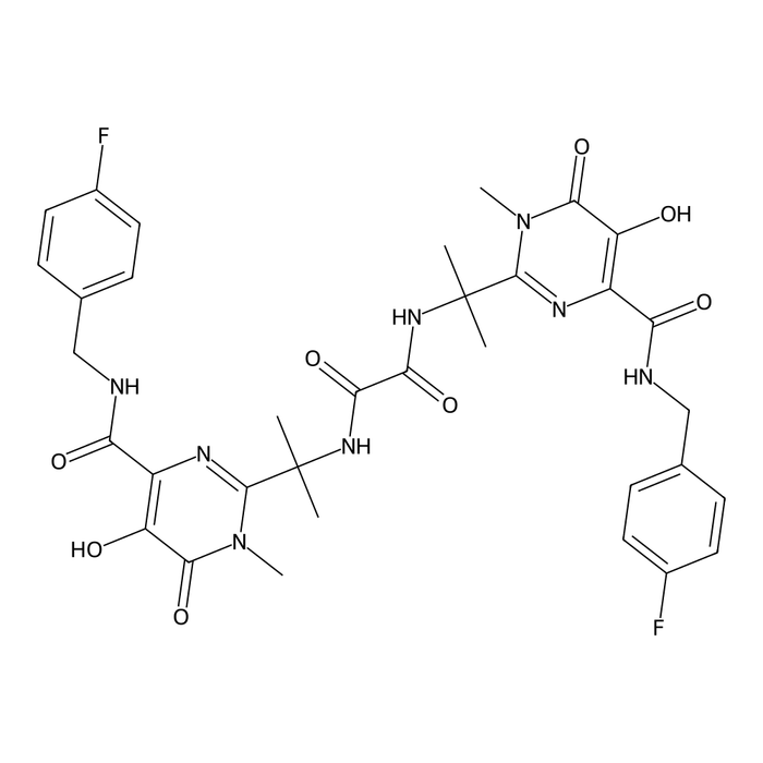 N1,N2-bis[1-[4-[[[(4-fluorophenyl)methyl]amino]carbonyl]-1,6-dihydro-5-hydroxy-1-methyl-6-oxo-2-pyrimidinyl]-1-methylethyl]ethanediamide