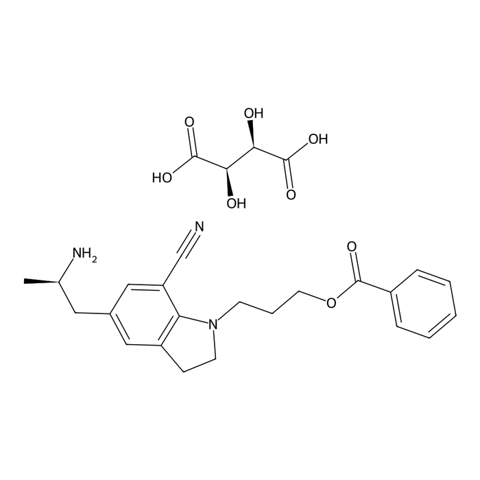 5-[(2R)-2-Aminopropyl]-1-[3-(benzoyloxy)propyl]-2,3-dihydro-1H-indole-7-carbonitrile (2R,3R)-2,3-Dihydroxybutanedioate